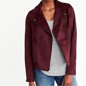 Old Navy Deep Red Suede Jacket